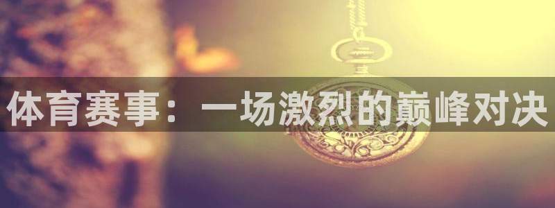 678体育官网：体育赛事：一场激烈的巅峰对决